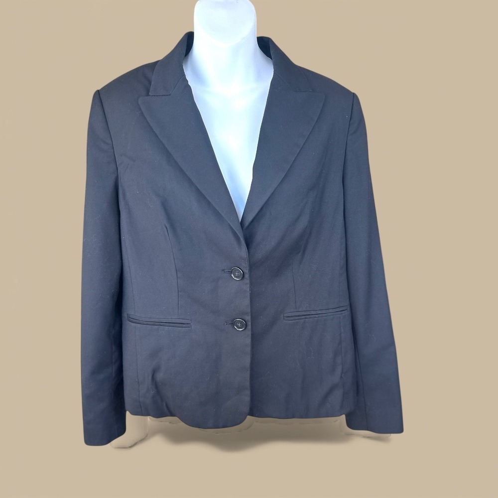 MNG by Mango Women's Black Two Button Blazer Jacket Size 14